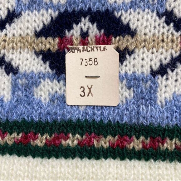 Vintage Private Eyes Alpine Roses Sweater New Dead Stock Sz 3X - Picture 12 of 14